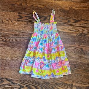 Coral Reef, Colorful Heart Print Sundress, Size 5